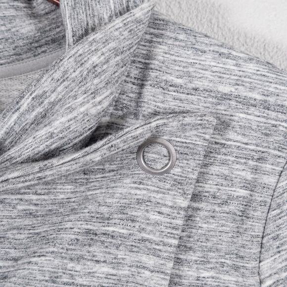 Danskin Gray Cowl Neck Cardigan Lightweight Minimalist Athleisure Size L - Picture 5 of 12